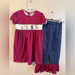 Sweet Southern Smocks Frozen Smocked Matching Set